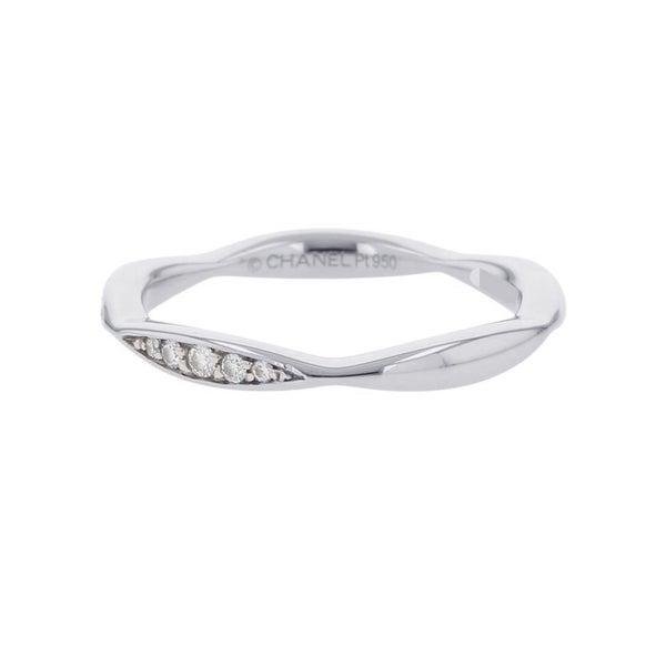 シャネル リング カメリア コレクション ハーフエタニティ ダイヤ 10P 計約0.08ct Pt950プラチナ サイズ49 J10835 CHANEL 指輪