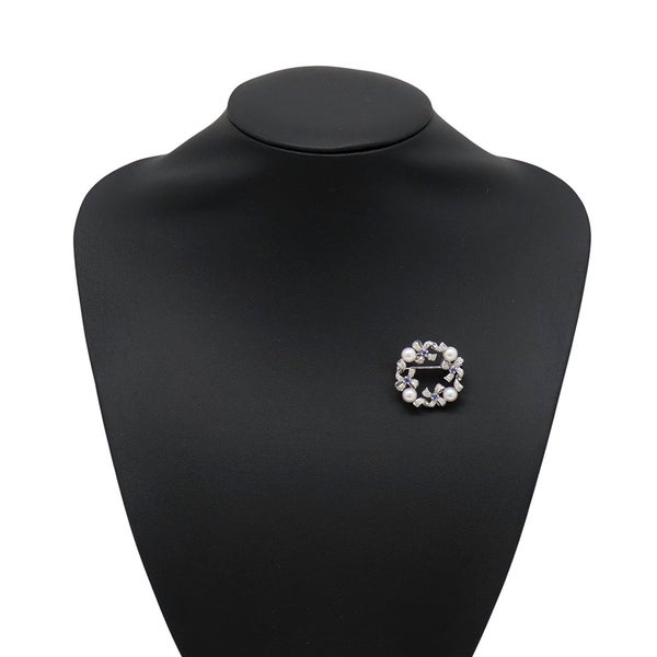ミキモト ブローチ アコヤ真珠/ダイヤモンド 計約0.35ct/タンザナイト 計約0.18ct パール リボン K18WG PB-20151LU