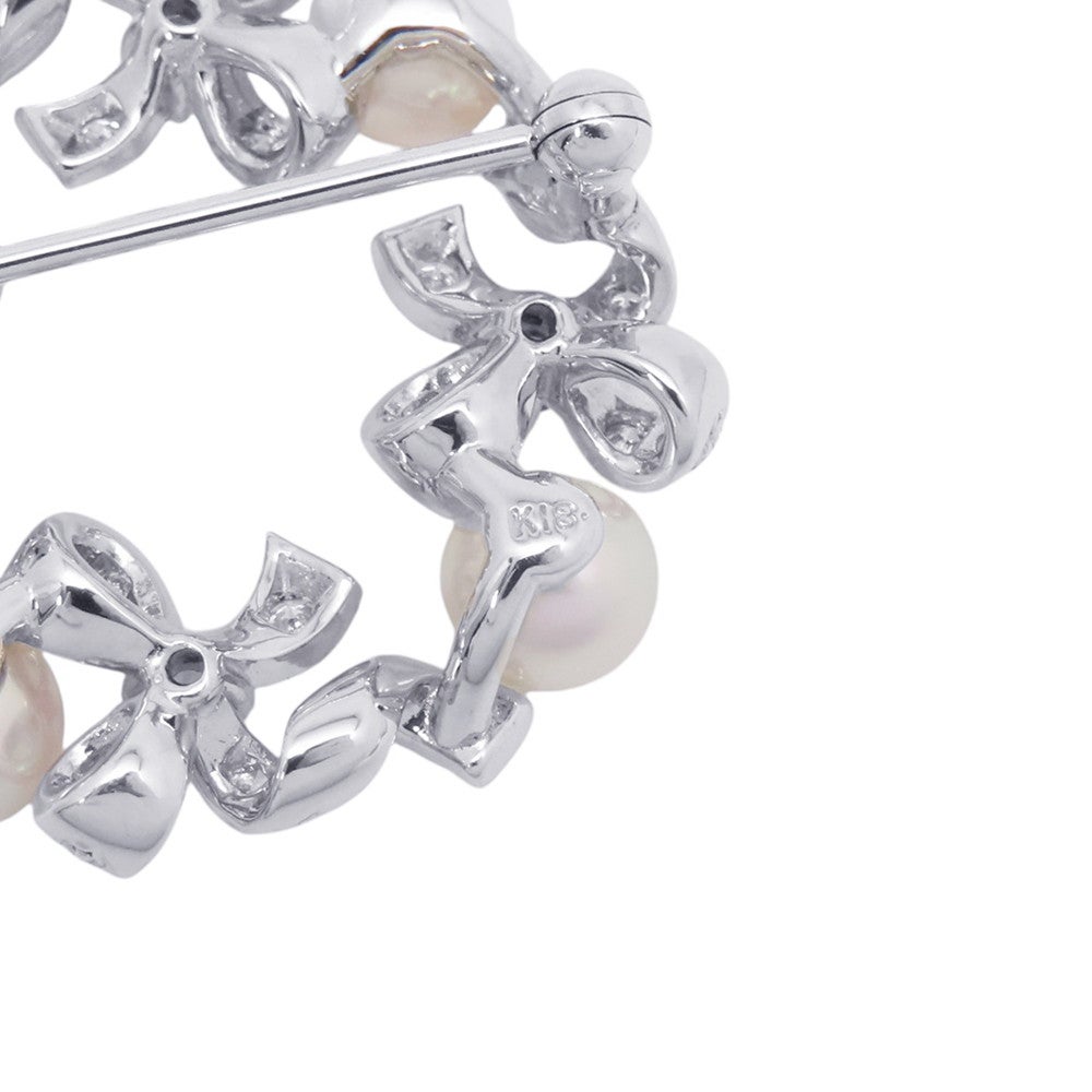ミキモト ブローチ アコヤ真珠/ダイヤモンド 計約0.35ct/タンザナイト