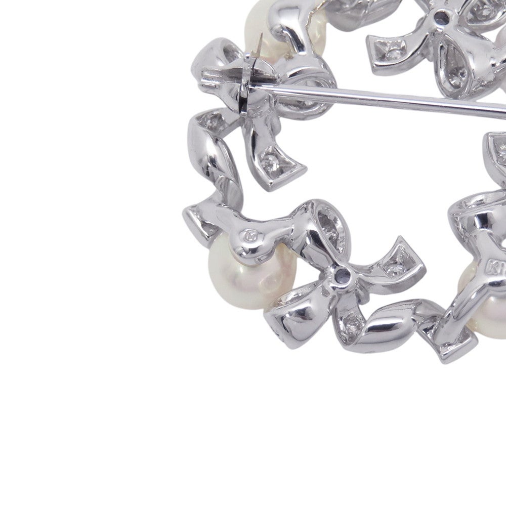 ミキモト ブローチ アコヤ真珠/ダイヤモンド 計約0.35ct/タンザナイト