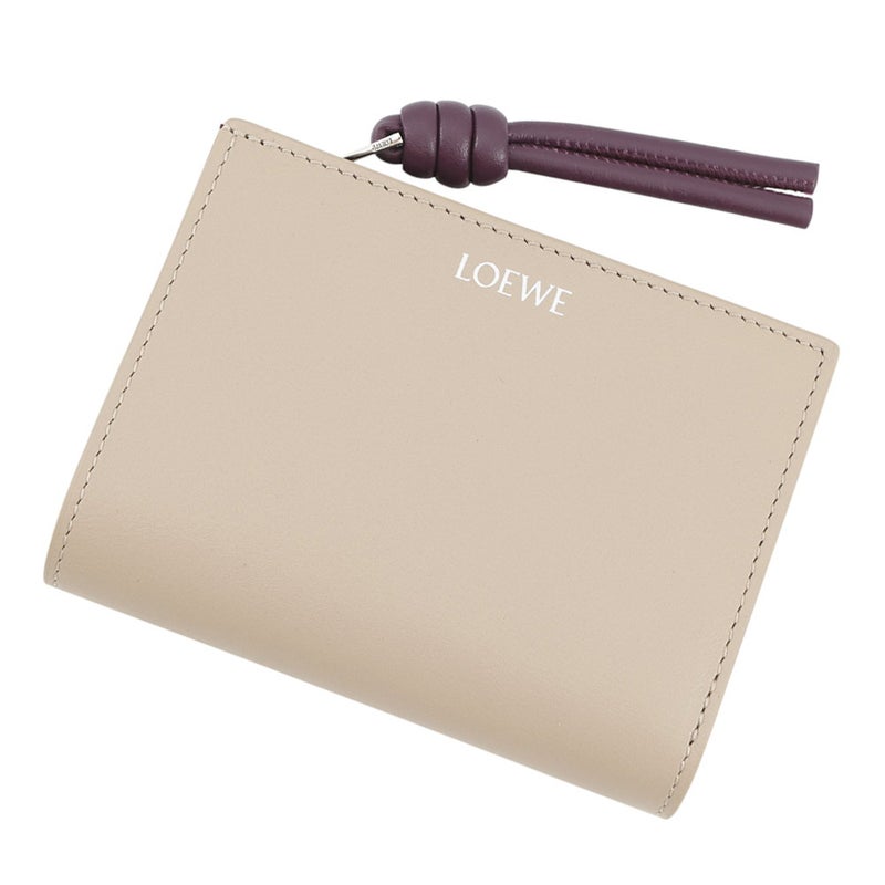 ロエベ 二つ折り財布 ノット コンパクトウォレット シャイニーナパカーフレザー CEM1NCWX01 LOEWE 財布 バイカラー