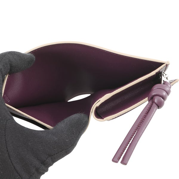 ロエベ 二つ折り財布 ノット コンパクトウォレット シャイニーナパカーフレザー CEM1NCWX01 LOEWE 財布 バイカラー