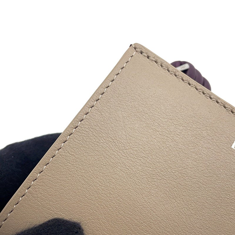 ロエベ 二つ折り財布 ノット コンパクトウォレット シャイニーナパカーフレザー CEM1NCWX01 LOEWE 財布 バイカラー