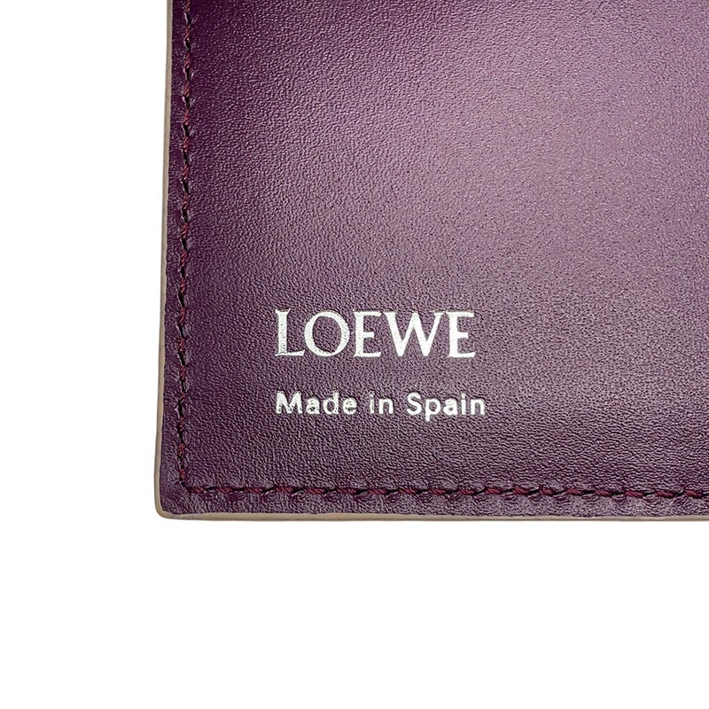 ロエベ 二つ折り財布 ノット コンパクトウォレット シャイニーナパカーフレザー CEM1NCWX01 LOEWE 財布 バイカラー
