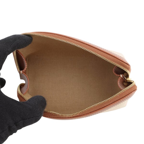 セリーヌ ポーチ トリオンフ コスメポーチ キャンバス/レザー CELINE 小物入れ