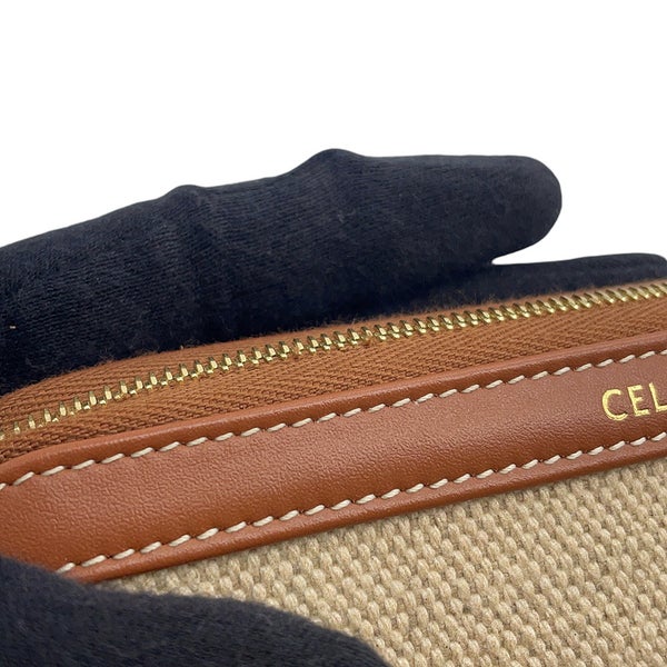 セリーヌ ポーチ トリオンフ コスメポーチ キャンバス/レザー CELINE 小物入れ