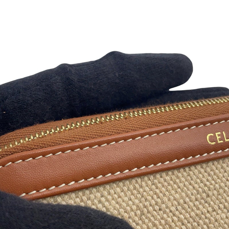 セリーヌ ポーチ トリオンフ コスメポーチ キャンバス/レザー CELINE 小物入れ