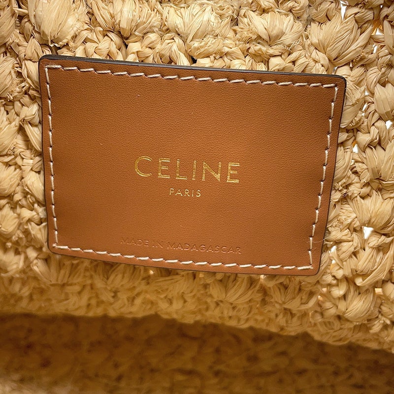 セリーヌ ショルダーバッグ カバ トライアングル トリオンフ ラフィア/レザー 119772GP4.02NT CELINE ワンショルダー
