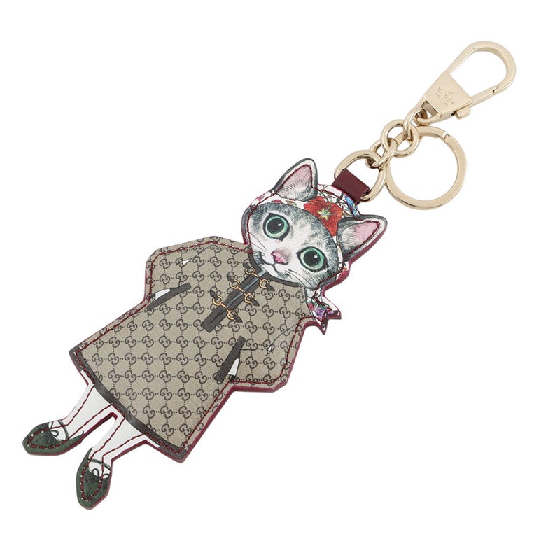 グッチ バッグチャーム ヒグチユウコ キャット GGスプリーム 844246 GUCCI キーホルダー 日本限定 猫