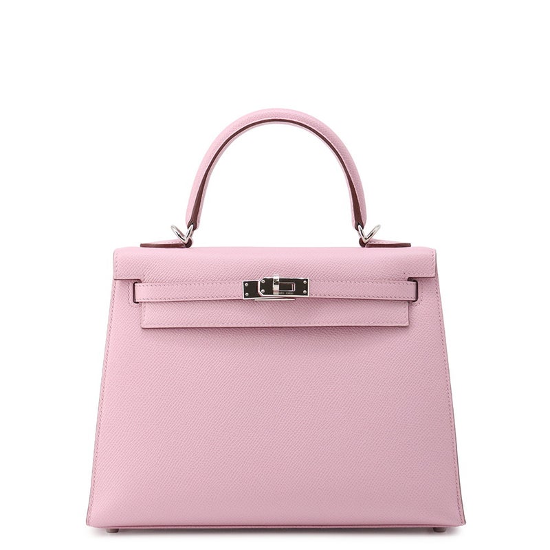エルメス ハンドバッグ ケリー25 外縫い モーヴシルベストル/シルバー金具 エプソン U刻印 HERMES Kelly 2wayバッグ