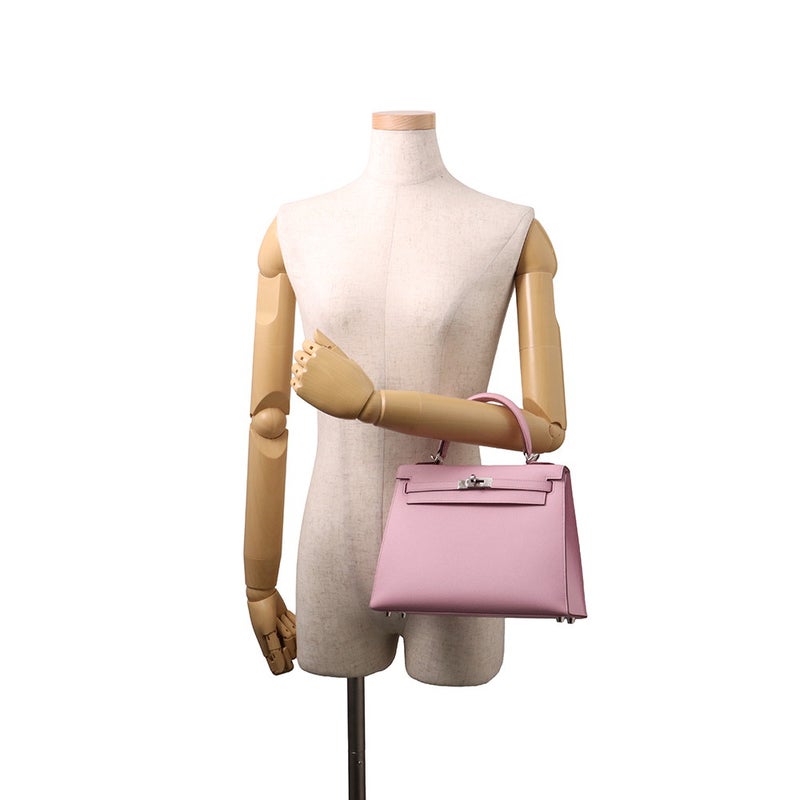エルメス ハンドバッグ ケリー25 外縫い モーヴシルベストル/シルバー金具 エプソン U刻印 HERMES Kelly 2wayバッグ