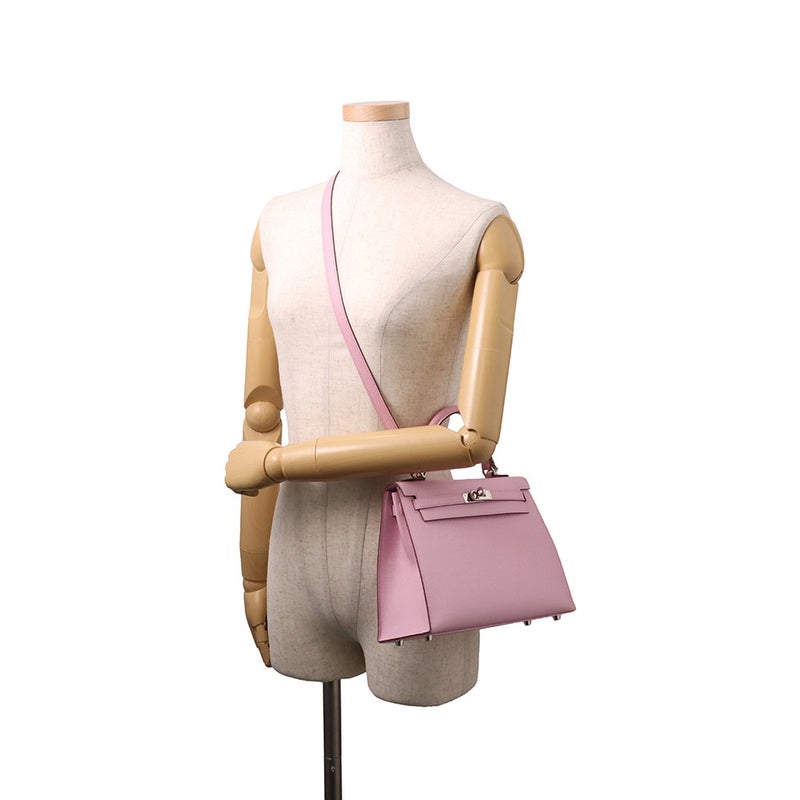 エルメス ハンドバッグ ケリー25 外縫い モーヴシルベストル/シルバー金具 エプソン U刻印 HERMES Kelly 2wayバッグ