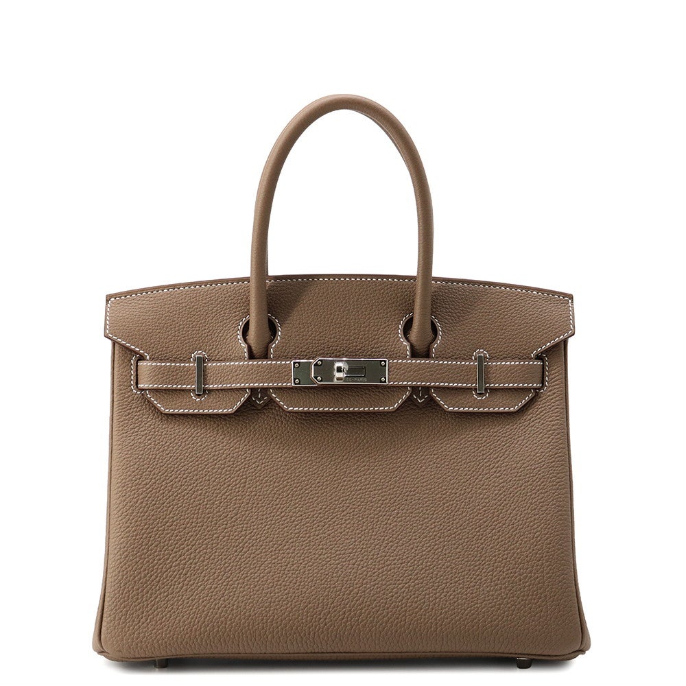 エルメス バーキン30 エトゥープ/シルバー金具 トゴ G刻印 HERMES