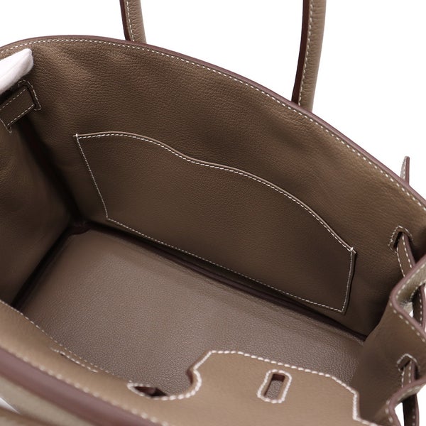 エルメス バーキン30 エトゥープ/シルバー金具 トゴ G刻印 HERMES Birkin ハンドバッグ