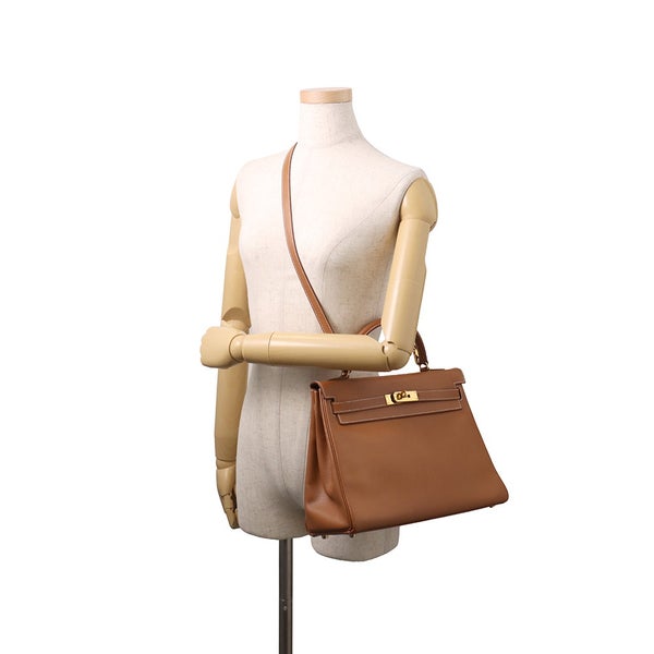 エルメス ハンドバッグ ケリー32 内縫い ゴールド/ゴールド金具 クシュベル 〇Y刻印 HERMES Kelly 2wayバッグ