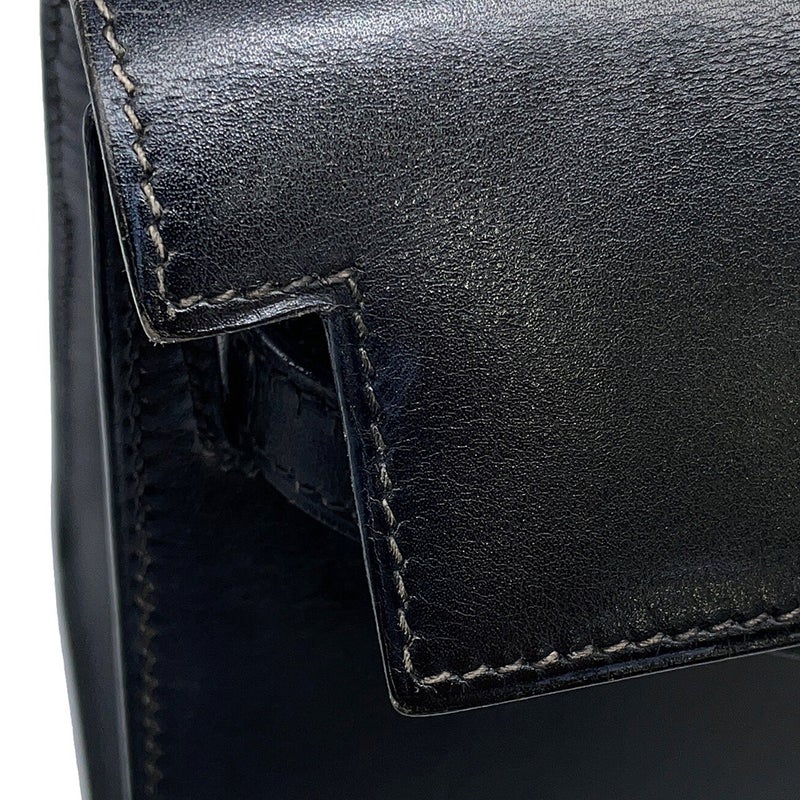 エルメス ハンドバッグ ミニケリー 外縫い ブラック/ゴールド金具 ボックスカーフ 〇U刻印 HERMES Kelly 2wayバッグ 黒