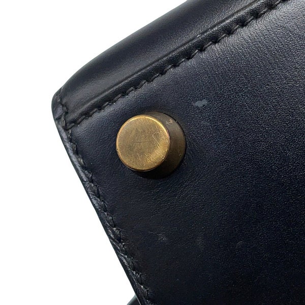 エルメス ハンドバッグ ミニケリー 外縫い ブラック/ゴールド金具 ボックスカーフ 〇U刻印 HERMES Kelly 2wayバッグ 黒