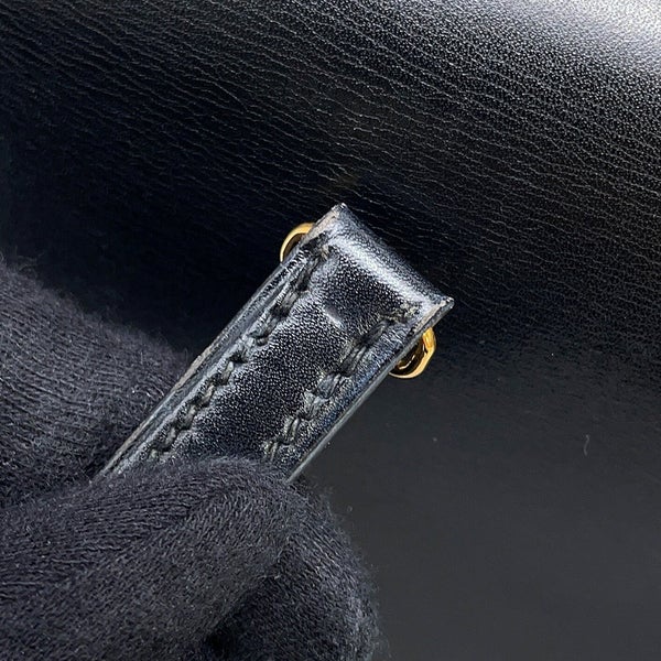 エルメス ハンドバッグ ミニケリー 外縫い ブラック/ゴールド金具 ボックスカーフ 〇U刻印 HERMES Kelly 2wayバッグ 黒