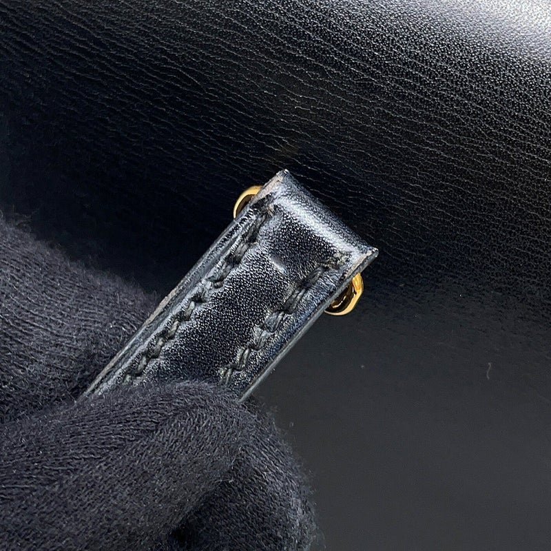 エルメス ハンドバッグ ミニケリー 外縫い ブラック/ゴールド金具 ボックスカーフ 〇U刻印 HERMES Kelly 2wayバッグ 黒