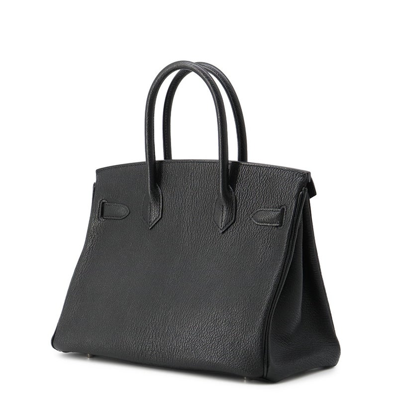 エルメス バーキン30 ブラック/シルバー金具 シェーブルコロマンデル Y刻印 HERMES Birkin ハンドバッグ 黒