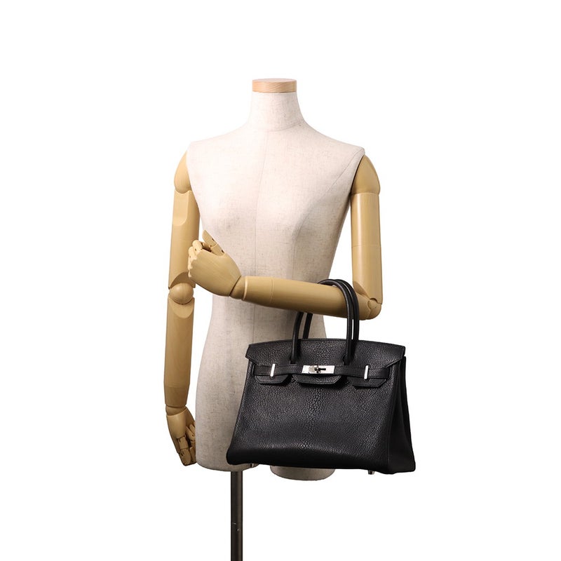 エルメス バーキン30 ブラック/シルバー金具 シェーブルコロマンデル Y刻印 HERMES Birkin ハンドバッグ 黒