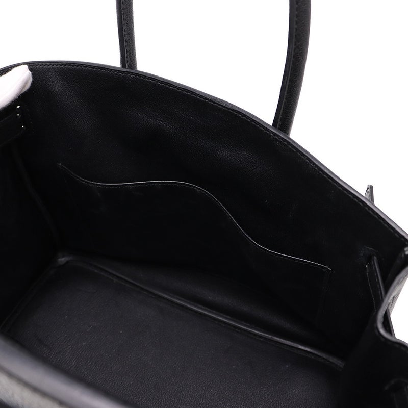 エルメス バーキン30 ブラック/シルバー金具 シェーブルコロマンデル Y刻印 HERMES Birkin ハンドバッグ 黒