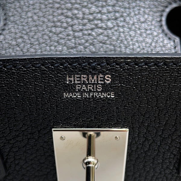 エルメス バーキン30 ブラック/シルバー金具 シェーブルコロマンデル Y刻印 HERMES Birkin ハンドバッグ 黒