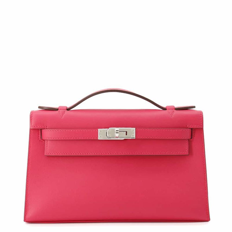 エルメス ハンドバッグ ポシェットケリー ローズエクスリーム/シルバー金具 スイフト W刻印