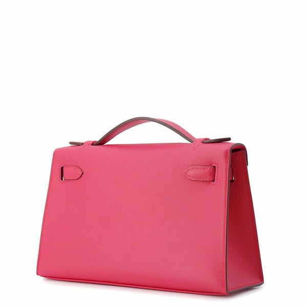 エルメス ハンドバッグ ポシェットケリー ローズエクスリーム/シルバー金具 スイフト W刻印