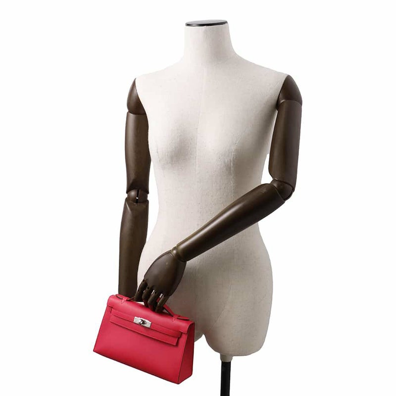 エルメス ハンドバッグ ポシェットケリー ローズエクスリーム/シルバー金具 スイフト W刻印