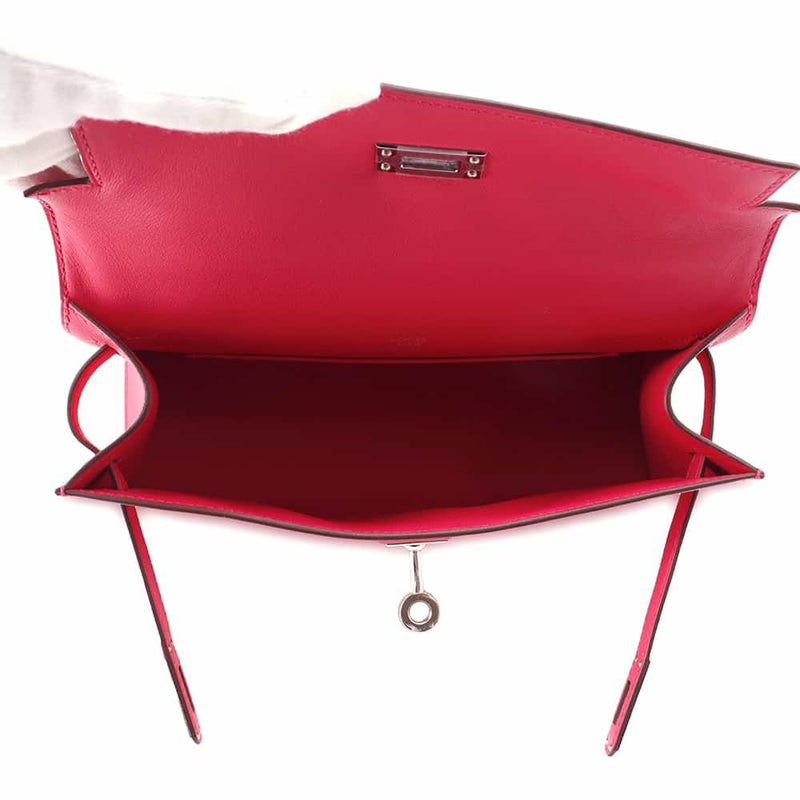 エルメス ハンドバッグ ポシェットケリー ローズエクスリーム/シルバー金具 スイフト W刻印