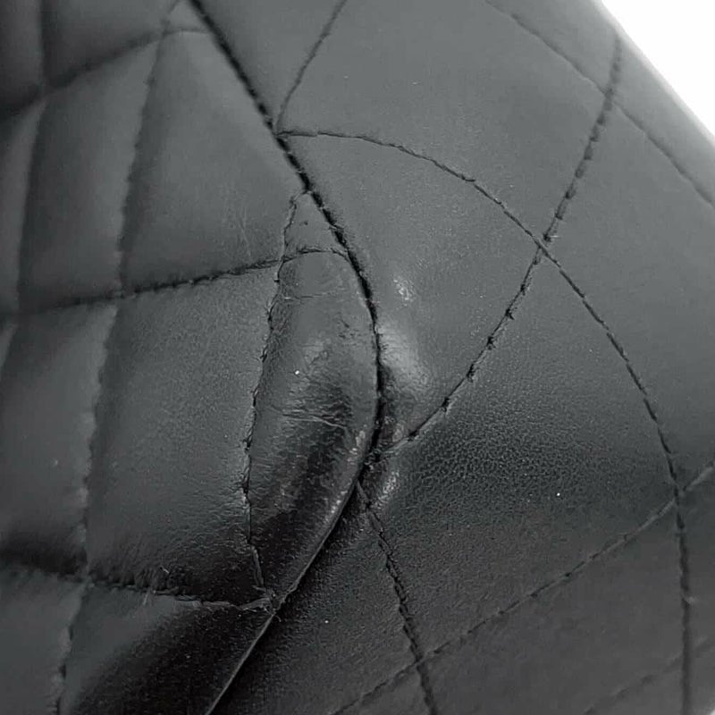 シャネル チェーンショルダーバッグ マトラッセ ココマーク トップハンドル ミニ フラップ ラムスキン AS2431 CHANEL 黒