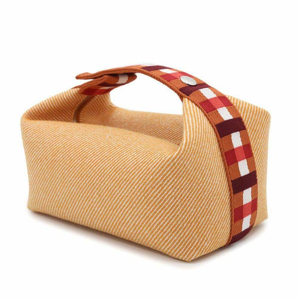 エルメス ポーチ ブリッド・ア・ブラックPM オ・カレ フォーヴ/シルバー金具 キャンバス HERMES