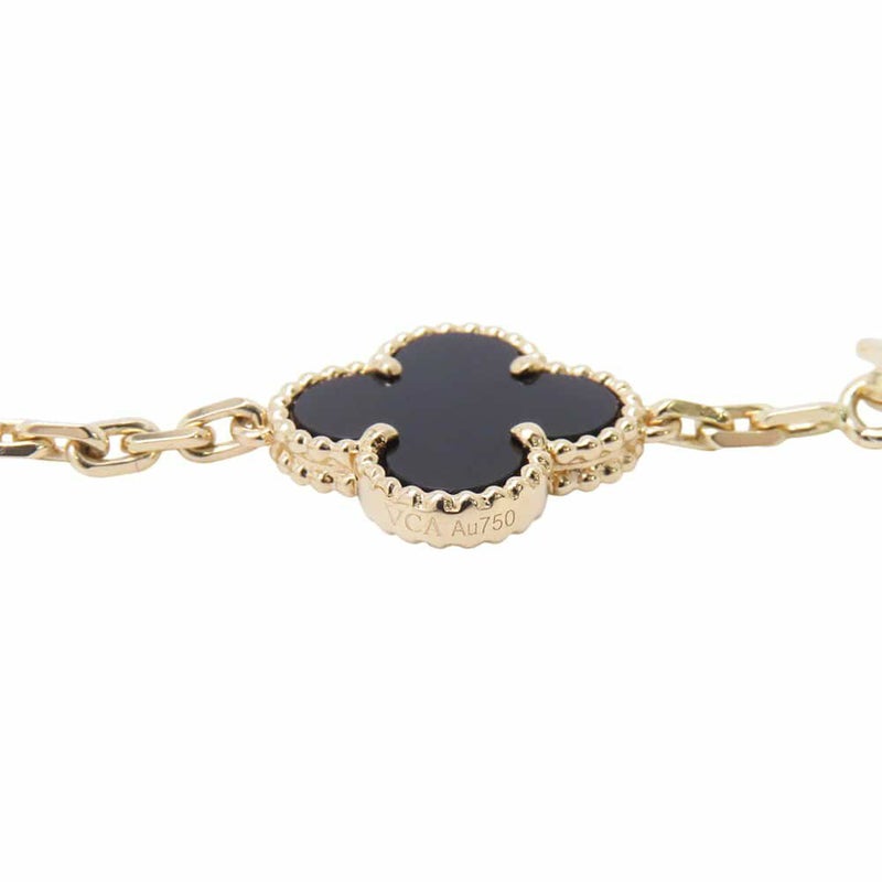 ヴァンクリーフ&アーペル ネックレス ヴィンテージ アルハンブラ ネックレス 10モチーフ オニキス K18YGイエローゴールド VCARA42700