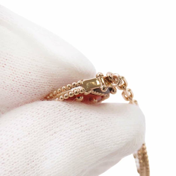 ヴァンクリーフ&アーペル ブレスレット ラッキースプリング 5モチーフ オニキス カーネリアン マザーオブパール K18PG VCARP7RR00