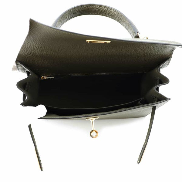 エルメス ハンドバッグ ケリー25 外縫い ヴェールグリス/ゴールド金具 エプソン Z刻印 2wayショルダー