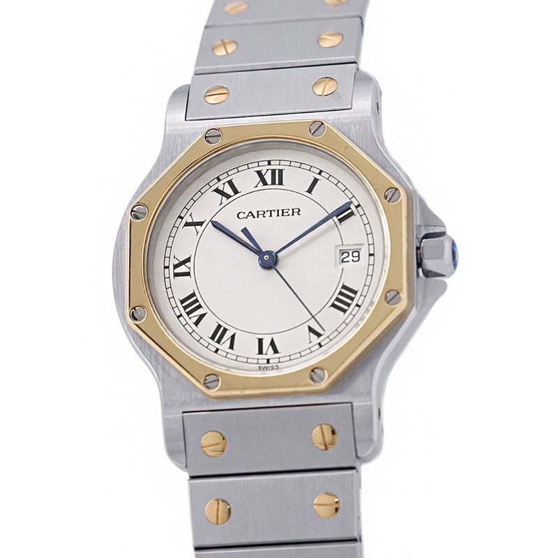 カルティエ サントスオクタゴン LM W2001583 Cartier 腕時計 白文字盤 クォーツ