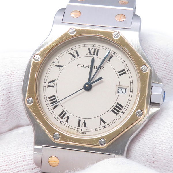 カルティエ サントスオクタゴン LM W2001583 Cartier 腕時計 白文字盤 クォーツ