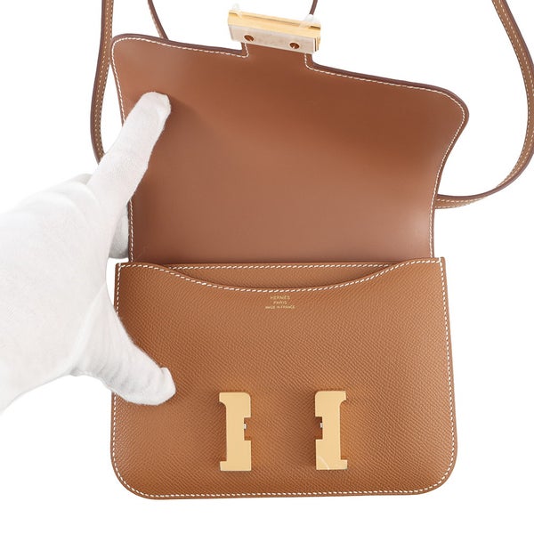 エルメス ショルダーバッグ ミニ コンスタンス3 ミロワール ゴールド/ゴールド金具 エプソン W刻印 HERMES Constance