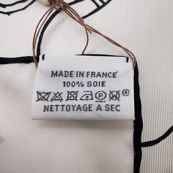 エルメス スカーフ カレ90 ル・ポミエ・セリエ Le Pommier Sellier HERMES シルク 2026年春夏 白 黒