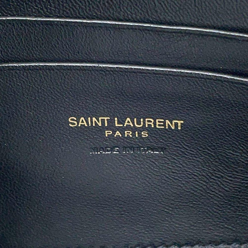 サンローランパリ チェーンショルダーバッグ ルー ドット レザー 612563 バッグ 水玉 黒 白