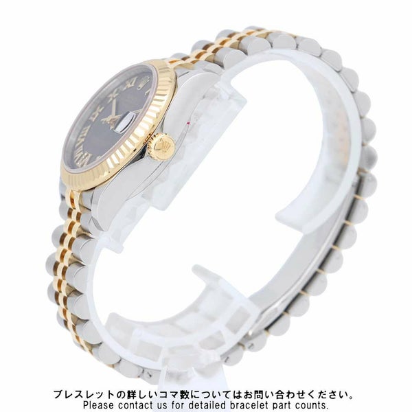 ロレックス デイトジャスト31 SS/K18YG VIダイヤ 278273 ダークグレー文字盤 ローマン