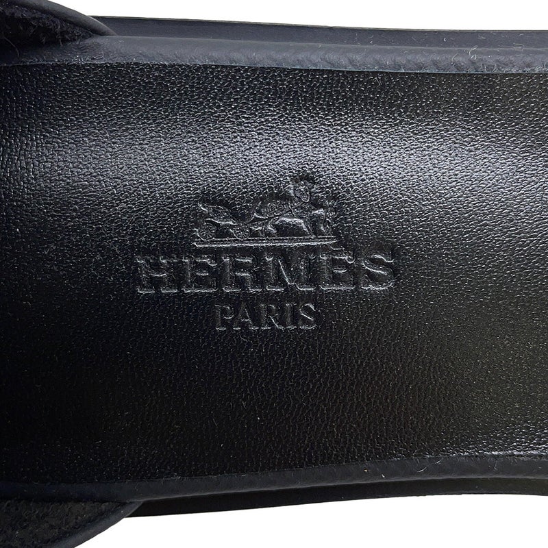 エルメス サンダル サントリーニ エプソン レディースサイズ38 HERMES 靴 黒