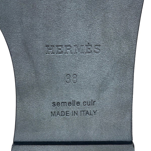 エルメス サンダル サントリーニ エプソン レディースサイズ38 HERMES 靴 黒