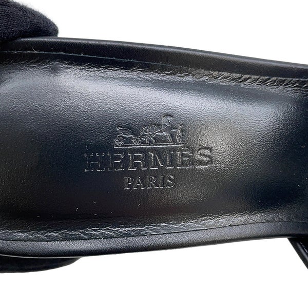 エルメス サンダル エリア カーフ レディースサイズ38 HERMES 靴 黒