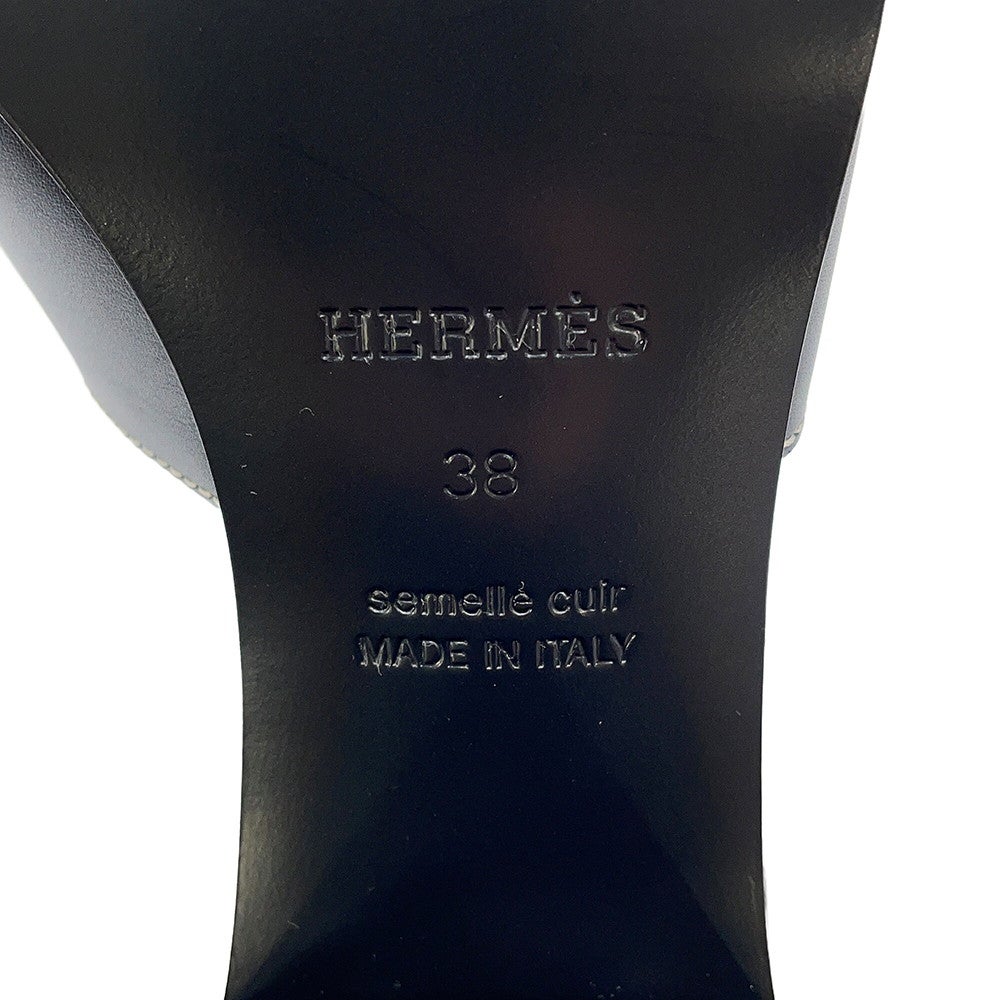 エルメス サンダル エリア カーフ レディースサイズ38 HERMES 靴 黒