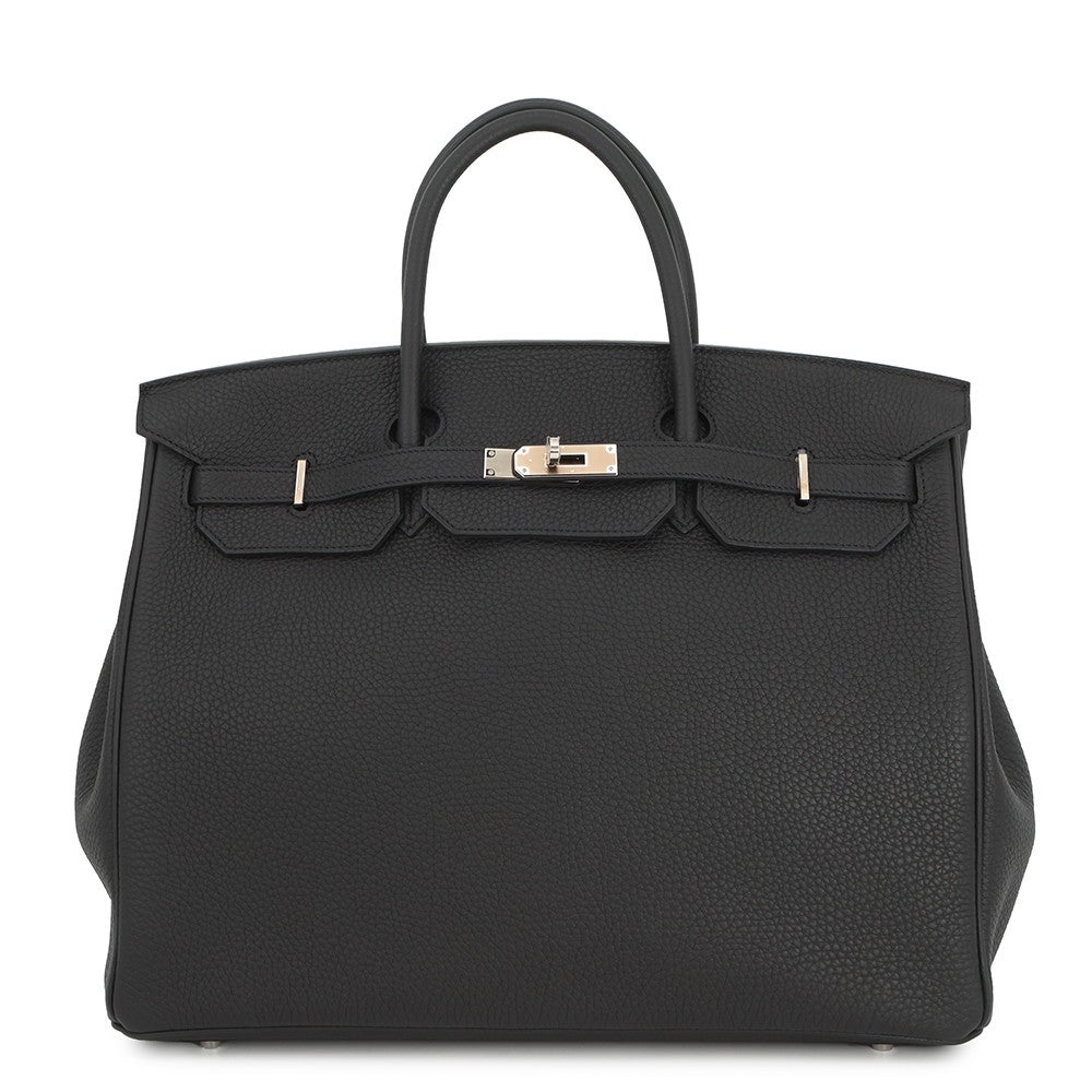 超美品　アルフレッドベレッタ ブラック　シルバー　40 バーキン　HERMES エルメス バーキン40 ブラック/シルバー金具 トゴ Z刻印 HERMES Birkin