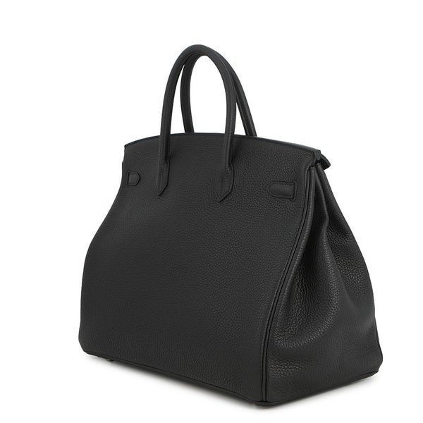エルメス バーキン40 ブラック/シルバー金具 トゴ Z刻印 HERMES Birkin ハンドバッグ 黒