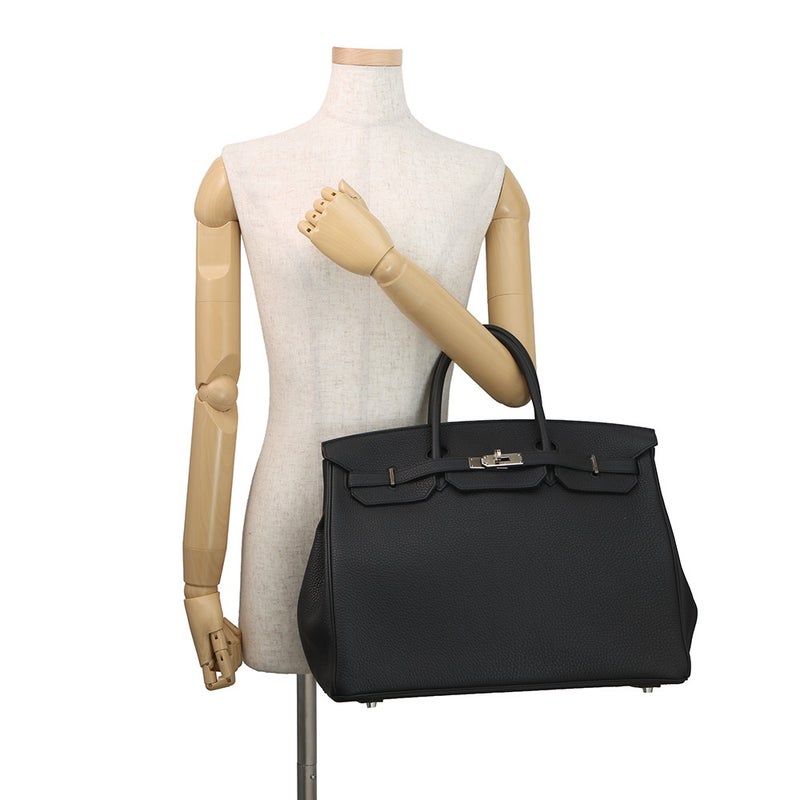 エルメス バーキン40 ブラック/シルバー金具 トゴ Z刻印 HERMES Birkin ハンドバッグ 黒