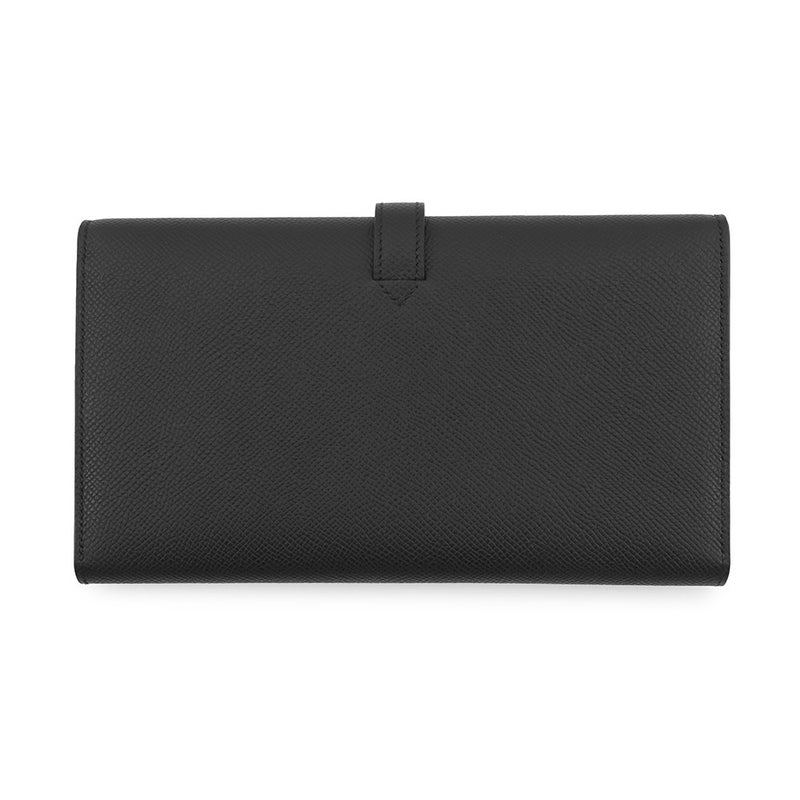 エルメス 長財布 ニュー・Hパッサン・トゥタンマン ブラック/シルバー金具 エプソン K刻印 財布 黒